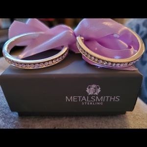 925 SS cubic zirconia hoop earrings